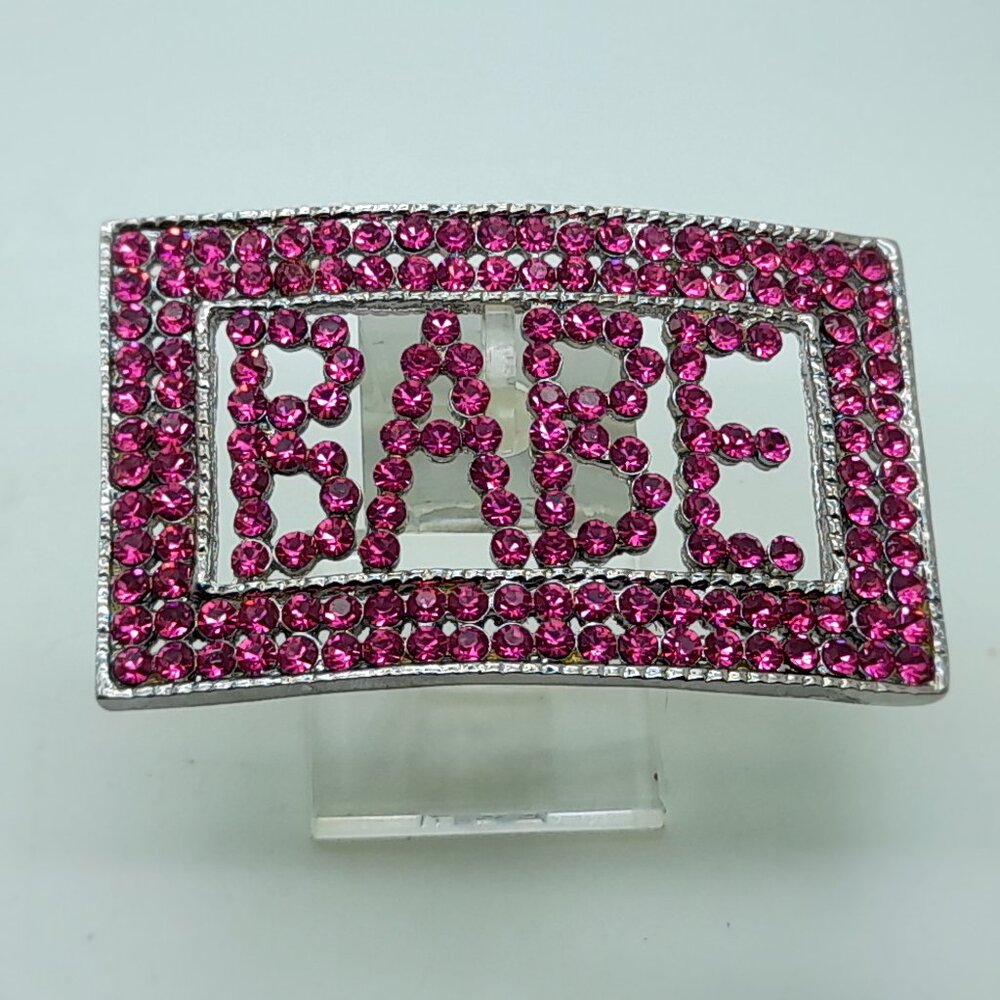 unisex style fancy BABY Letter Belt Buckle with pink Rhinestone Fashion party